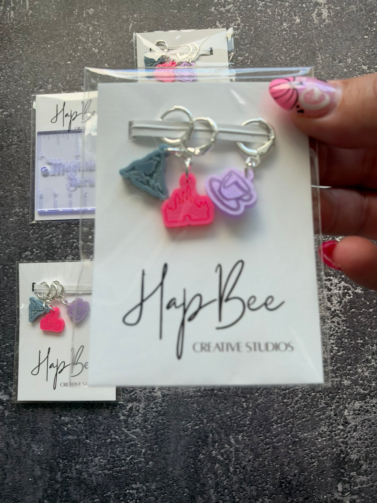 Stitch Marker Set - Castle, Teacup, Mountain